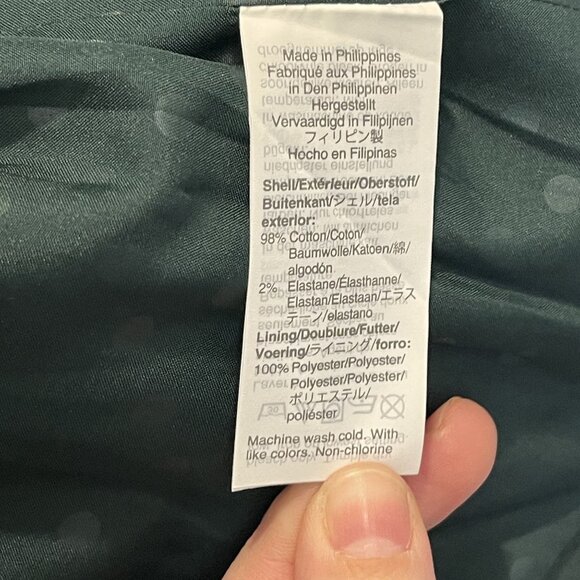 NWT J.Crew Womens Dark Green Velvet Blazer Sz 2 Slim Fit 98% Cotton Polka Dot - Picture 6 of 10